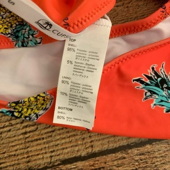 Cupshe womens coral pink pineapple bikini swimsuit bottom - S - Picture 4 of 7